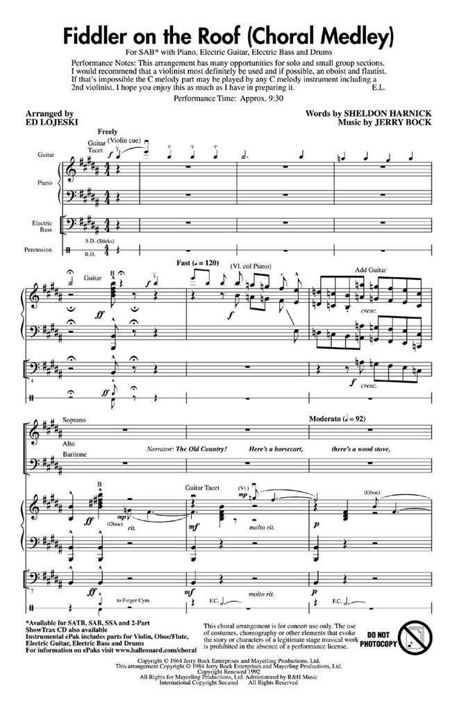 Fiddler on the Roof Choral Medley